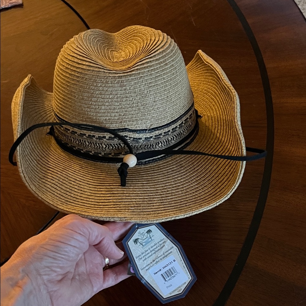 Kehlani Sun Protection Hat with Brown & Black Accents - Picture 2 of 5